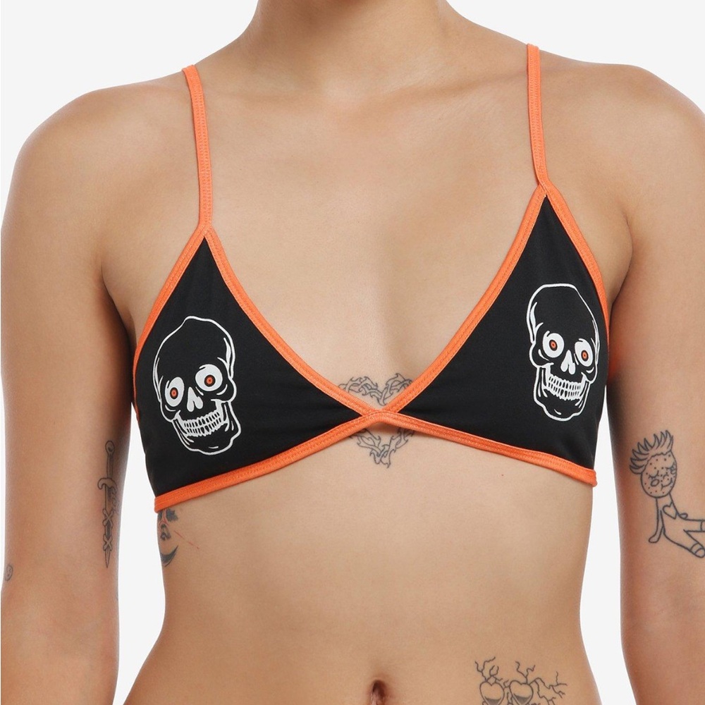 Skull‎ Glow In The Dark Bralette Hot Topic Halloween
